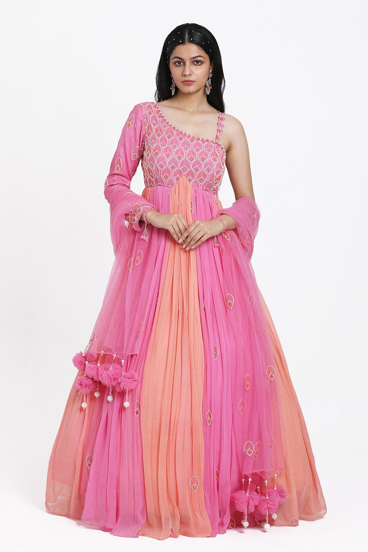 Buy Ombre Gather Anarkali & Dupatta by Nitisha Kashyapi for women online at ScrollnShops
